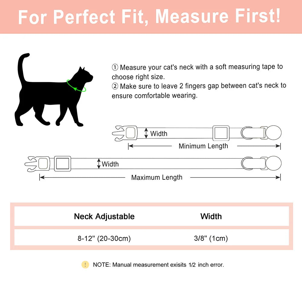 Custom Cat Collar – PU Leather Safety Breakaway with Free Engraving
