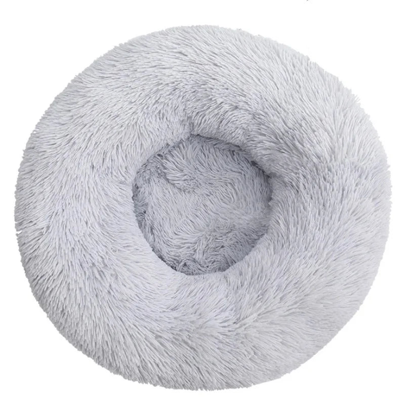 Round Pet Bed – Donut Plush Bed for Dogs & Cats