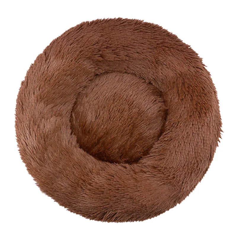 Round Pet Bed – Donut Plush Bed for Dogs & Cats