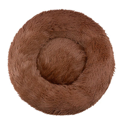 Round Pet Bed – Donut Plush Bed for Dogs & Cats