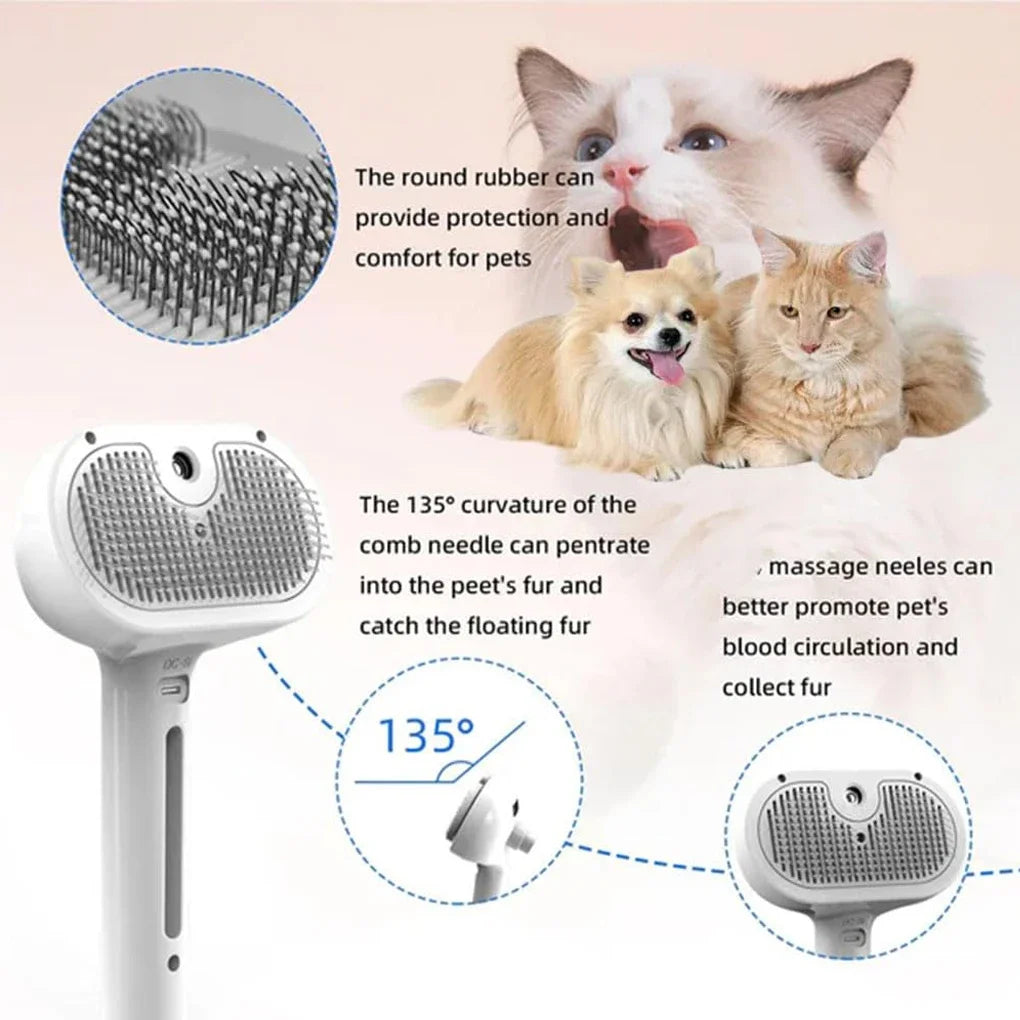 Steam Spray Dog Grooming Brush – Luxury Steam Brush for Dogs
