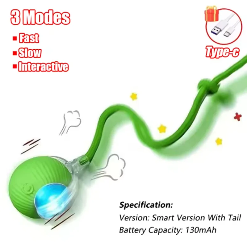 Automatic Cat Ball Toy – Self-Moving Teaser for Cats