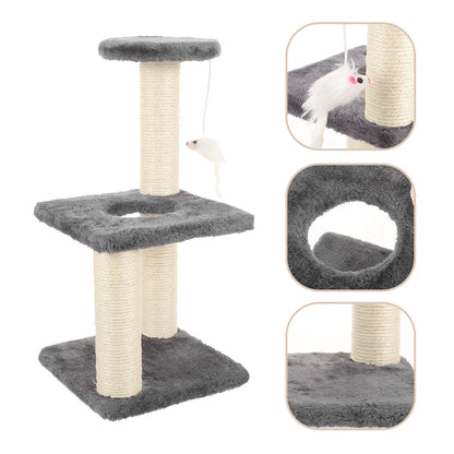 Cat Tree Climbing Frame – Wear-Resistant Scratching Pole in Light Grey