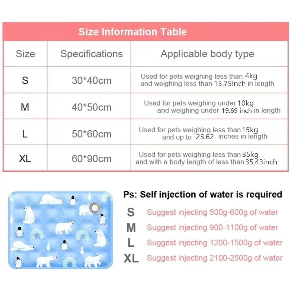Self-Filling Cooling Mat – Ice Gel Sleeping Pad for Dogs & Cats