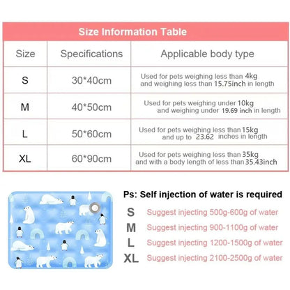 Self-Filling Cooling Mat – Ice Gel Sleeping Pad for Dogs & Cats