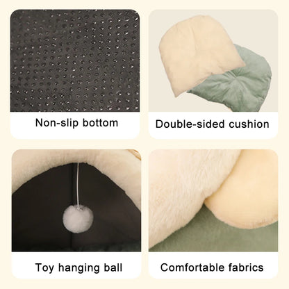 Deep Sleep Cat Bed – Foldable & Washable Cave Bed for Cats & Small Dogs