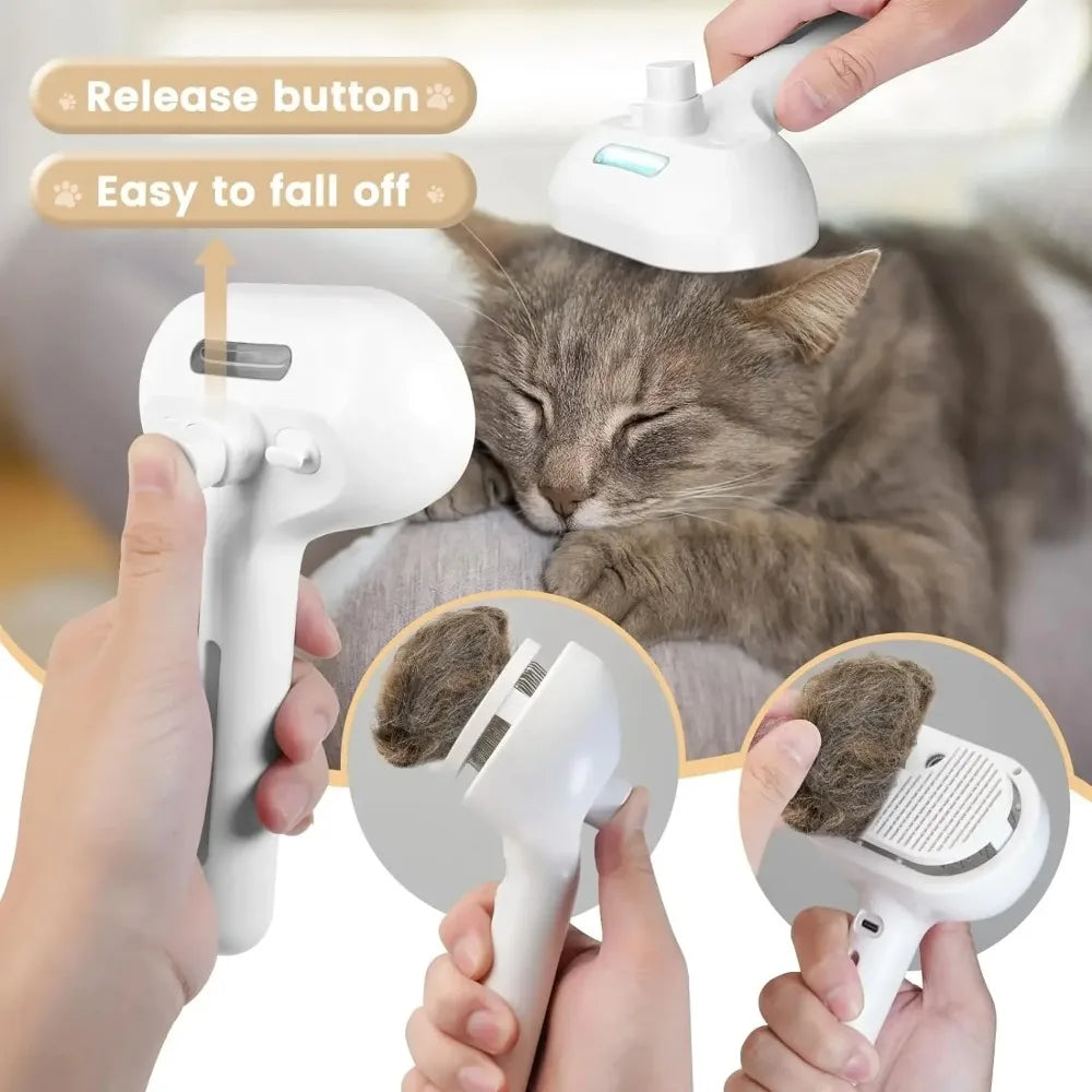 Pet Steam Grooming Brush – Spray Comb for Dogs & Cats