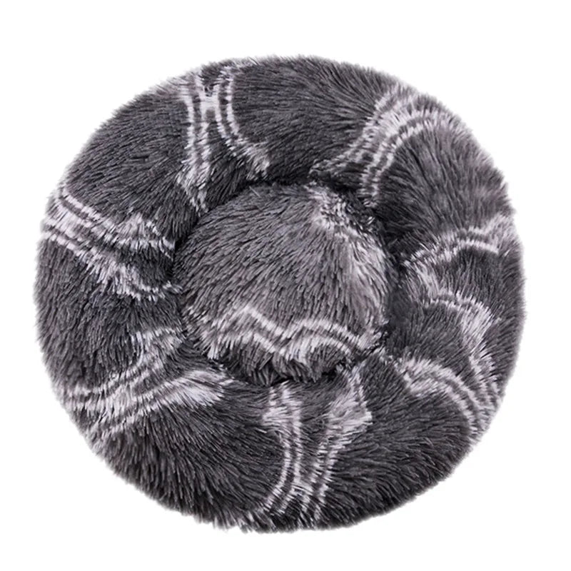 Round Pet Bed – Donut Plush Bed for Dogs & Cats