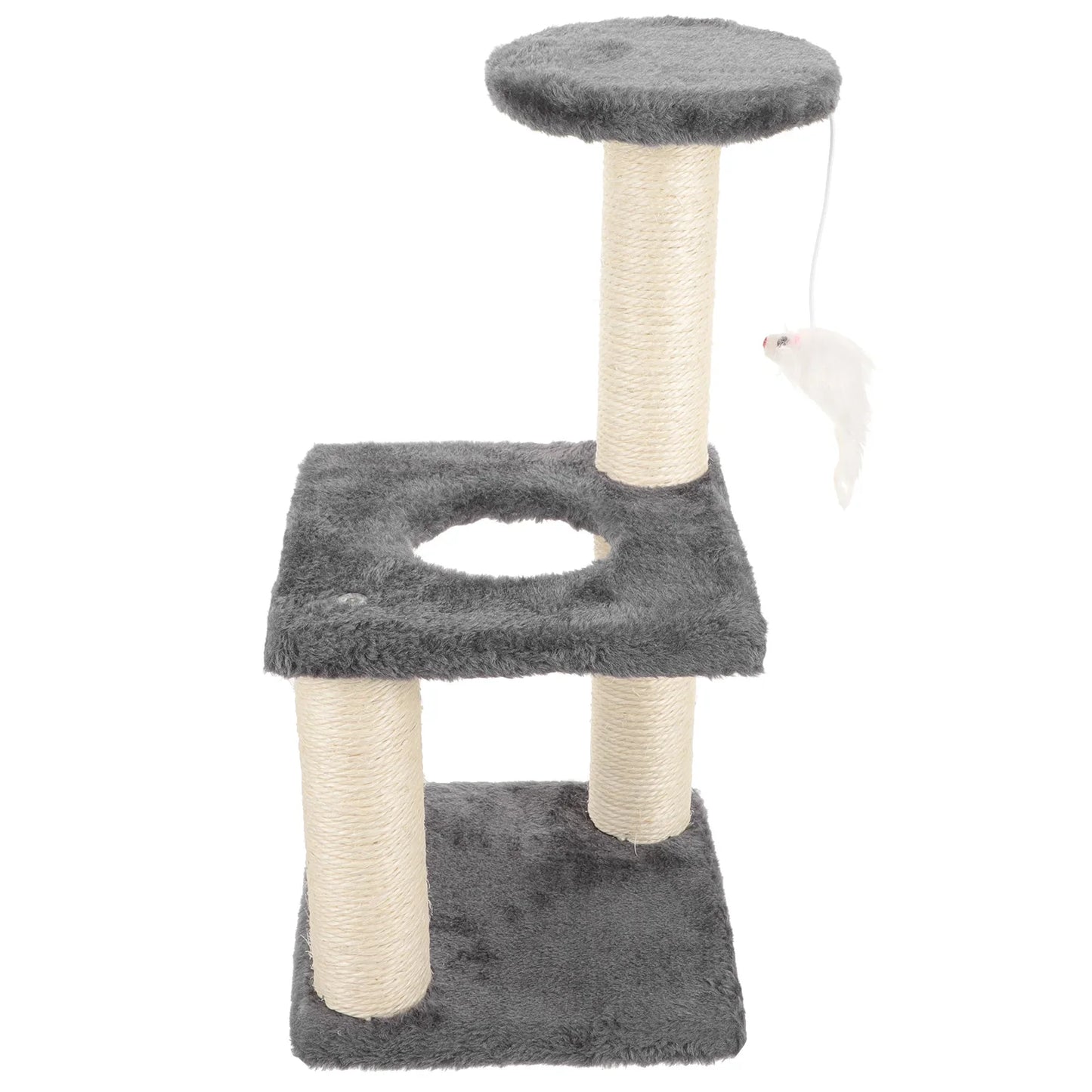 Cat Tree Climbing Frame – Wear-Resistant Scratching Pole in Light Grey
