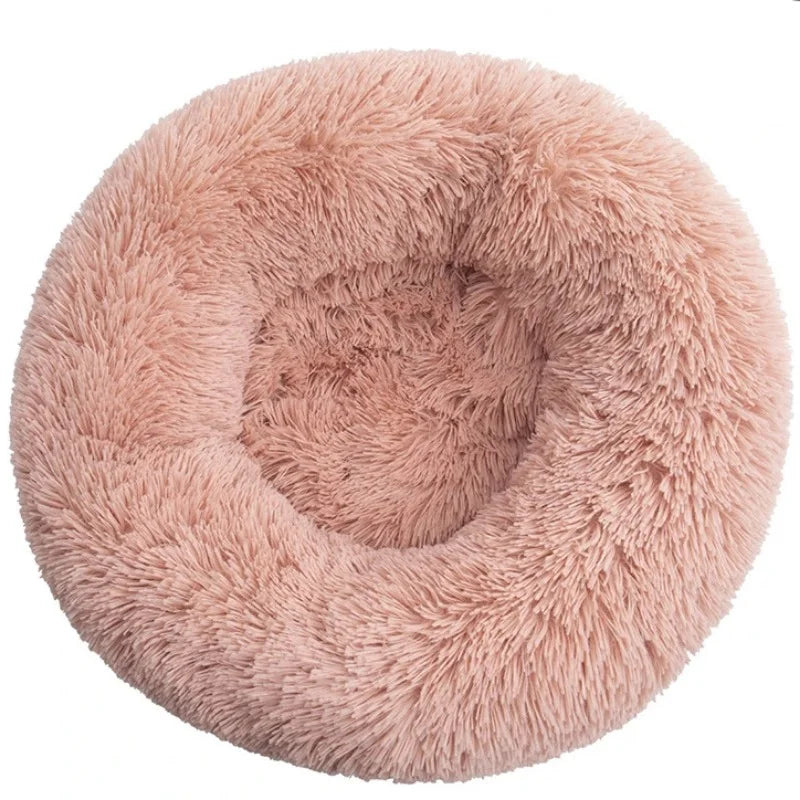 Round Pet Bed – Donut Plush Bed for Dogs & Cats