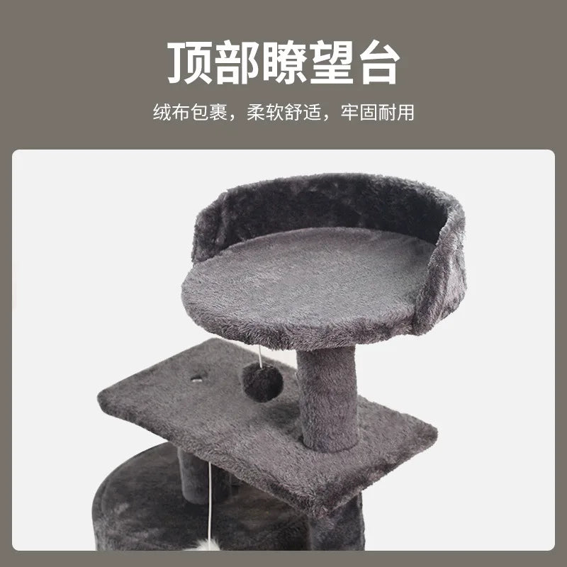 Large Cat Tree Tower – Scratching Posts & Cozy Bed for Indoor Cats