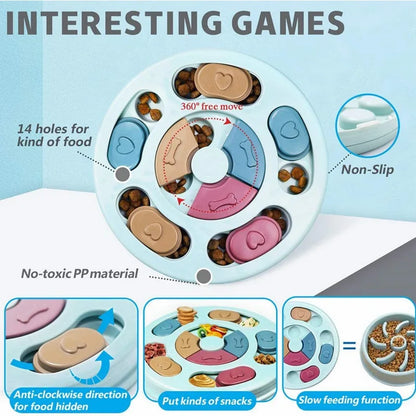 Slow Feeder Dog Bowl – Interactive Hide & Seek Training Toy