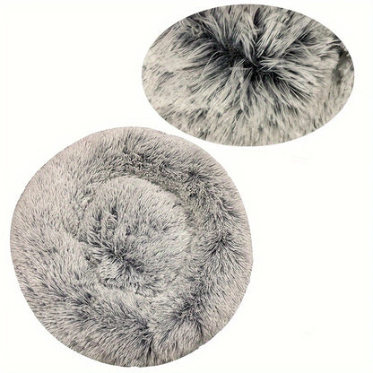 Round Pet Bed – Donut Plush Bed for Dogs & Cats