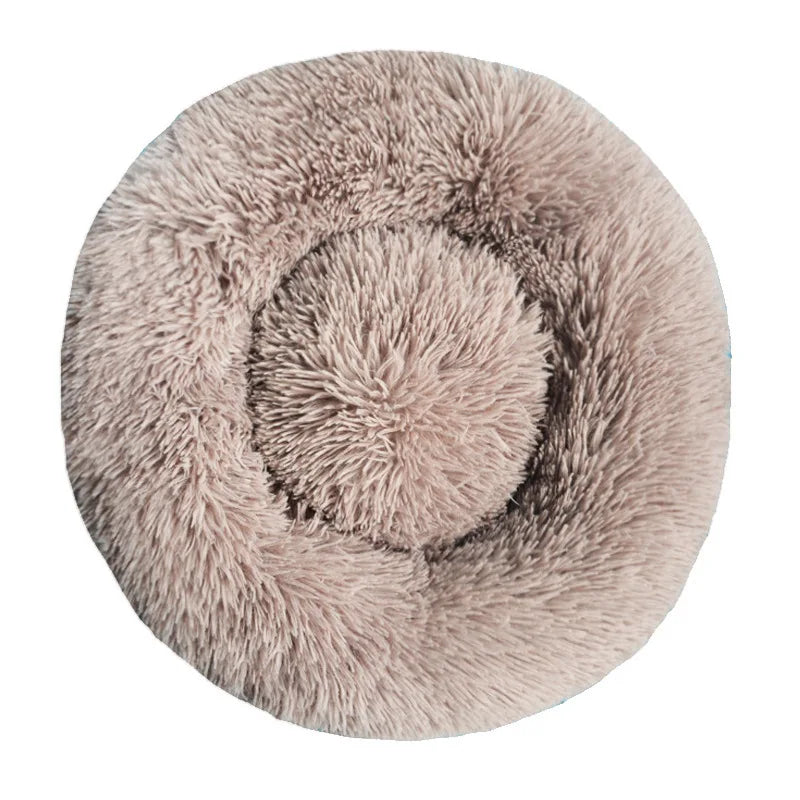 Round Pet Bed – Donut Plush Bed for Dogs & Cats
