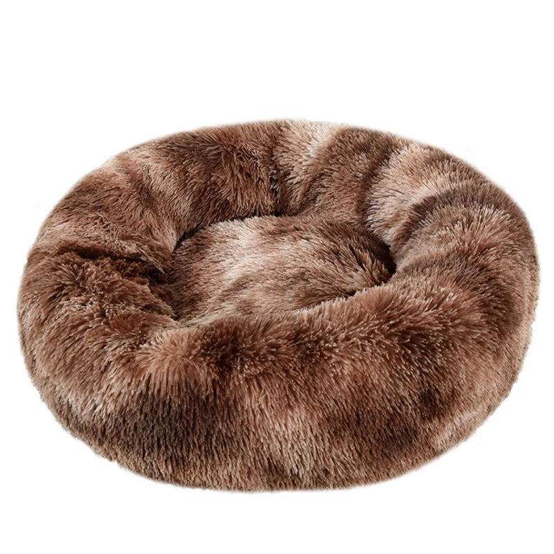 Round Pet Bed – Donut Plush Bed for Dogs & Cats