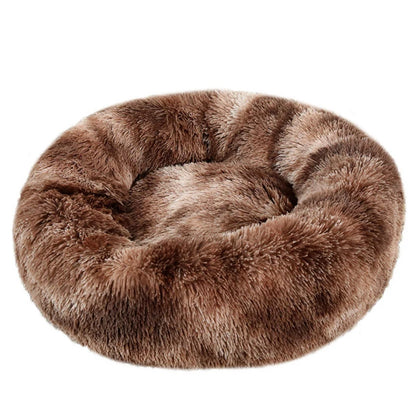 Round Pet Bed – Donut Plush Bed for Dogs & Cats