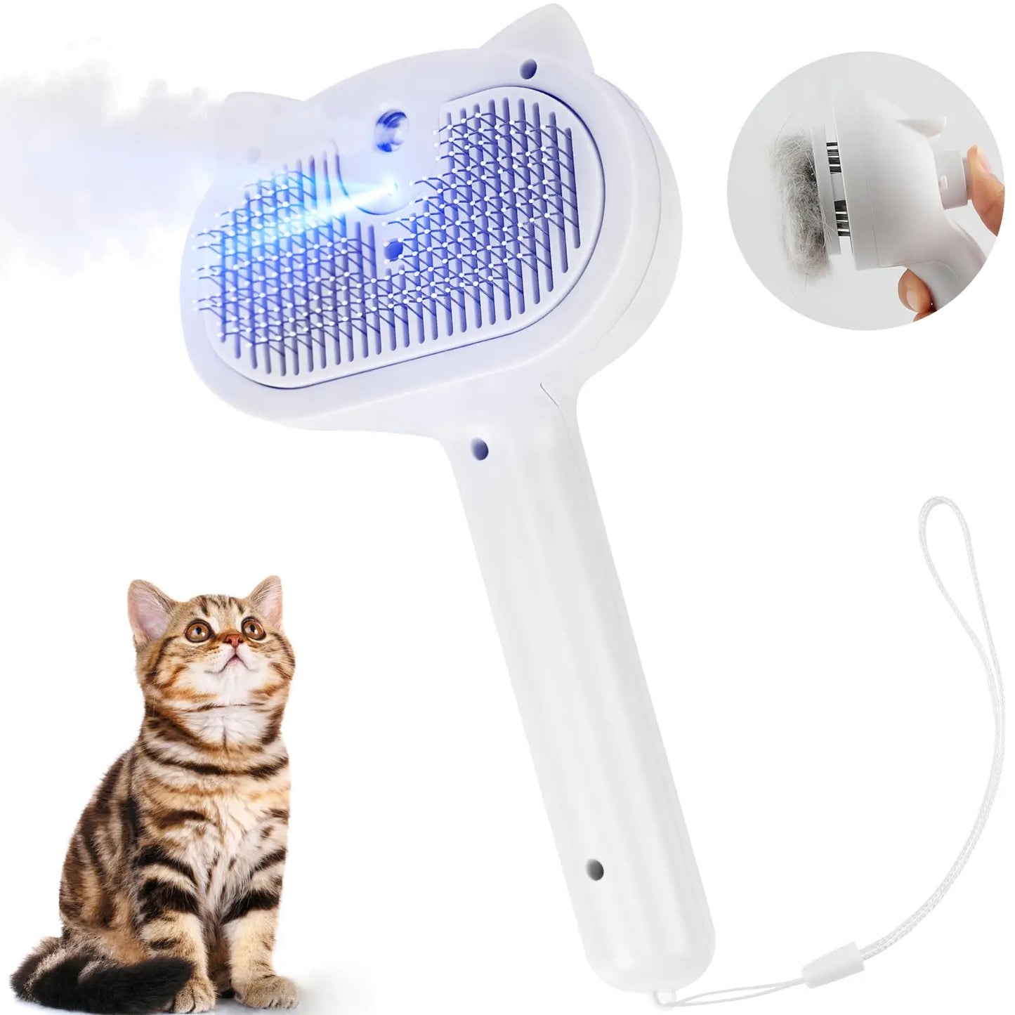 Pet Steam Grooming Brush – Spray Comb for Dogs & Cats