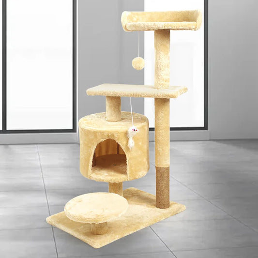 Large Cat Tree Tower – Scratching Posts & Cozy Bed for Indoor Cats